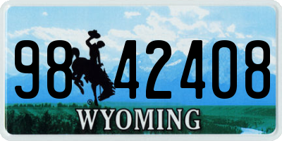 WY license plate 9842408