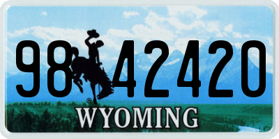 WY license plate 9842420