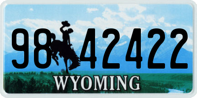 WY license plate 9842422
