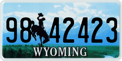 WY license plate 9842423