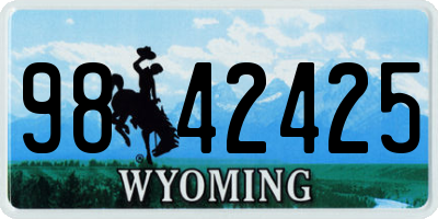 WY license plate 9842425