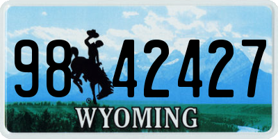 WY license plate 9842427