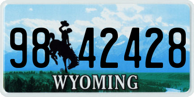 WY license plate 9842428