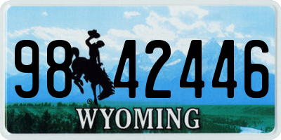 WY license plate 9842446