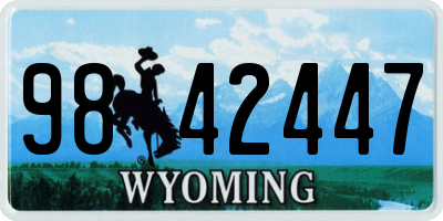 WY license plate 9842447