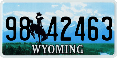 WY license plate 9842463