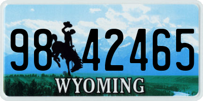 WY license plate 9842465