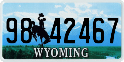 WY license plate 9842467