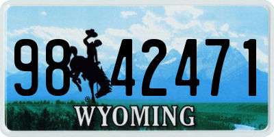 WY license plate 9842471