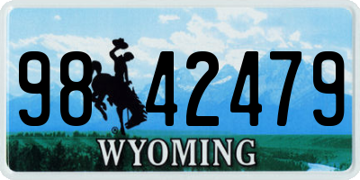 WY license plate 9842479