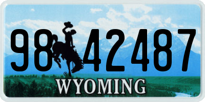 WY license plate 9842487