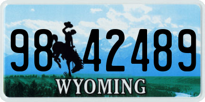 WY license plate 9842489