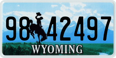 WY license plate 9842497