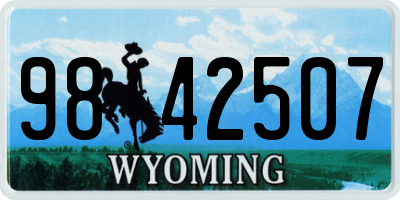 WY license plate 9842507