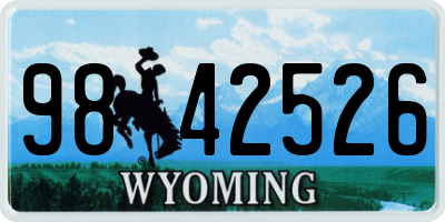 WY license plate 9842526