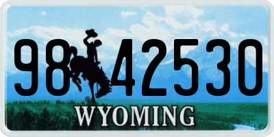 WY license plate 9842530