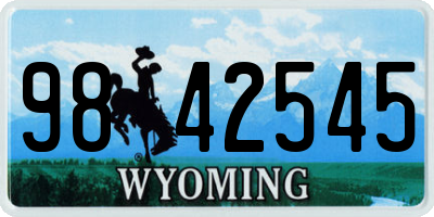 WY license plate 9842545