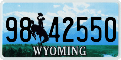WY license plate 9842550