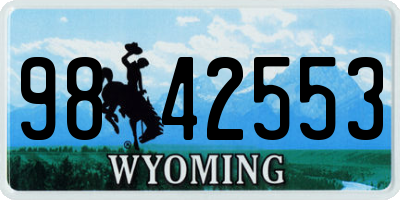 WY license plate 9842553
