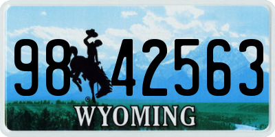 WY license plate 9842563