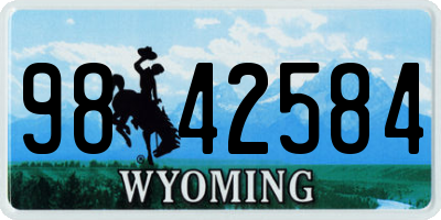 WY license plate 9842584