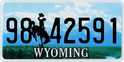 WY license plate 9842591