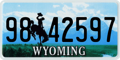 WY license plate 9842597