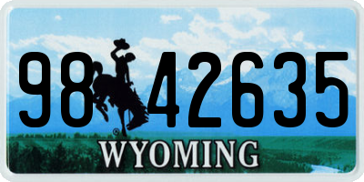 WY license plate 9842635