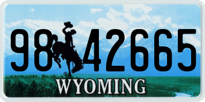 WY license plate 9842665