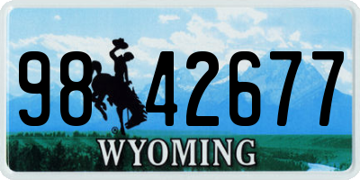 WY license plate 9842677