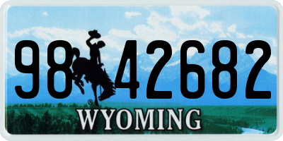 WY license plate 9842682