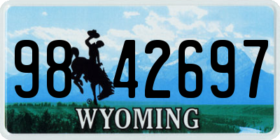 WY license plate 9842697