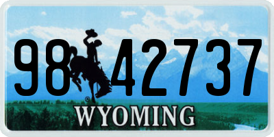 WY license plate 9842737