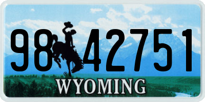 WY license plate 9842751