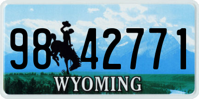 WY license plate 9842771