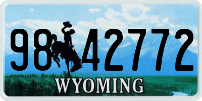 WY license plate 9842772