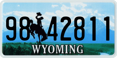 WY license plate 9842811