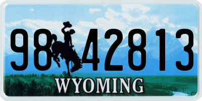 WY license plate 9842813