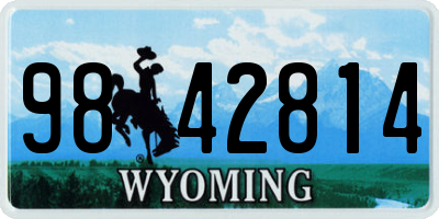 WY license plate 9842814