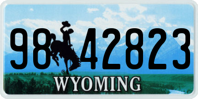 WY license plate 9842823