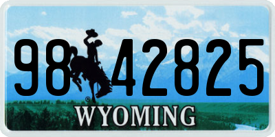 WY license plate 9842825