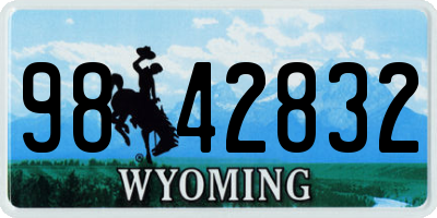 WY license plate 9842832
