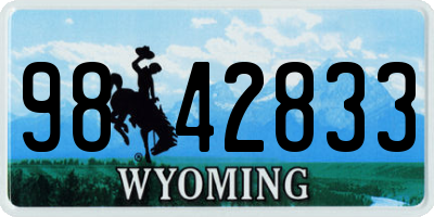 WY license plate 9842833