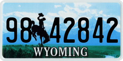 WY license plate 9842842