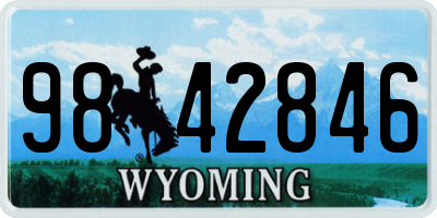 WY license plate 9842846
