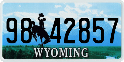 WY license plate 9842857