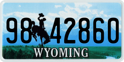WY license plate 9842860