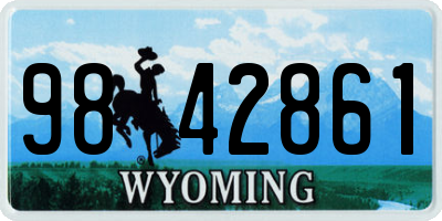 WY license plate 9842861