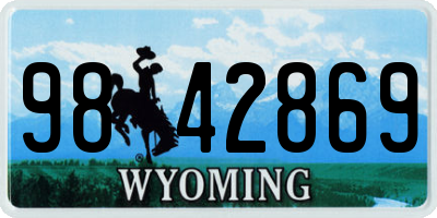 WY license plate 9842869