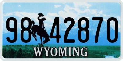 WY license plate 9842870